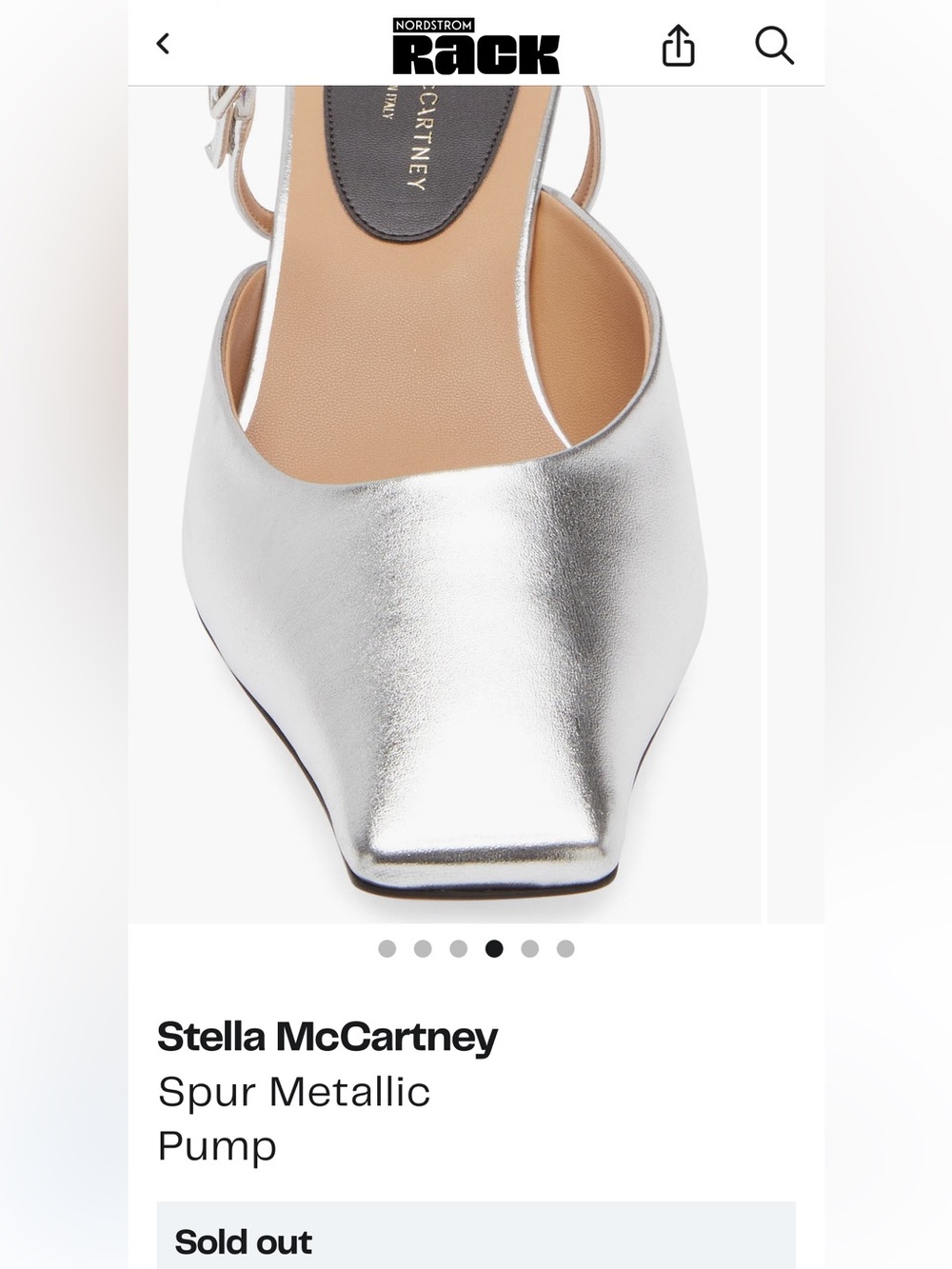 Stella McCartney Metallic Kitten Heels Pointed Square Slingback Mules Size 38 - Picture 8 of 10